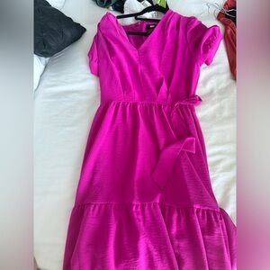Vibrant Pink Wrap Dress